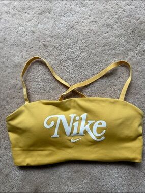 Nike Yellow Logo Crop Bralette